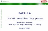 Www.studiolce.it BARILLA – LCA of semolina dry pasta BARILLA LCA of semolina dry pasta Massimo Marino Life Cycle Engineering - Italy 26/05/2009.