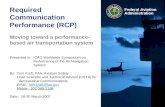 Federal Aviation Administration Required Communication Performance (RCP) Date:26-30 March 2007 Presented to:ICAO Worldwide Symposium on Performance of.