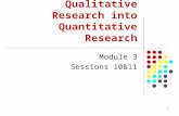 1 Integrating Qualitative Research into Quantitative Research Module 3 Sessions 10&11.