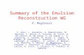 Summary of the Emulsion Reconstruction WG P. Migliozzi S. Aoki, L. Arrabito, A. Badertscher, M. Besnier, C. Bozza, E. Carrara, M. Cozzi, G. De Lellis,