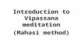 Introduction to Vipassana meditation (Mahasi method)