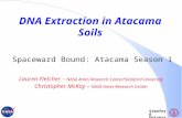 Stanford University DNA Extraction in Atacama Soils Lauren Fletcher – NASA Ames Research Center/Stanford University Christopher McKay – NASA Ames Research.