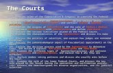 The Courts (1). Examine roles of the Constitution & Congress in creating the Federal Courts. (1). Examine roles of the Constitution & Congress in creating.
