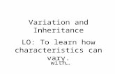 Variation and Inheritance LO: To learn how characteristics can vary. with…