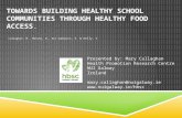 TOWARDS BUILDING HEALTHY SCHOOL COMMUNITIES THROUGH HEALTHY FOOD ACCESS. Callaghan, M., Molcho, M., Nic Gabhainn, S. & Kelly, C. Presented by: Mary Callaghan.