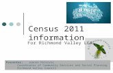Census 2011 information For Richmond Valley LGA Presenter: Joanne Petrovic Coordinator of Community Services and Social Planning Richmond Valley Council.