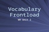 Vocabulary Frontload WH Unit 2. City-State Aka- Polis Political unit of city and surrounding land .