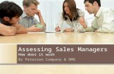 Assessing Sales Managers How does it work By Peterson Company & OMG.