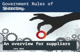 Government Rules of Sourcing An overview for suppliers June 2013.
