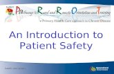 An Introduction to Patient Safety. Learning objectives Understand the role of the Patient Safety Centre Understand the concept of clinical incidents Be.