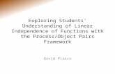 Exploring Students' Understanding of Linear Independence of Functions with the Process/Object Pairs Framework David Plaxco.
