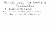 Manual user for booking facilities 1- login portal ppum 2- click online application 3- choose facility booking.