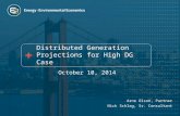 Distributed Generation Projections for High DG Case October 10, 2014 Arne Olson, Partner Nick Schlag, Sr. Consultant.