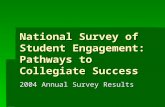 National Survey of Student Engagement: Pathways to Collegiate Success 2004 Annual Survey Results.