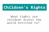 What rights are children across the world entitled to? Children’s Rights.