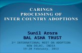3 rd INTERNATIONAL MEET ON ADOPTION NEW DELHI, INDIA 19-20 February, 2013 Sunil Arora BAL ASHA TRUST.
