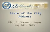 State of the City Address Glen P. Stewart, Mayor May 10 th, 2013 1.