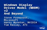 Windows Display Driver Model (WDDM) v2 And Beyond Steve Pronovost, Microsoft Henry Moreton, NVIDIA Tim Kelley, ATI.