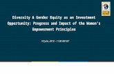 Diversity & Gender Equity as an Investment Opportunity: Progress and Impact of the Women's Empowerment Principles 18 June, 2013 – 11:00 AM EST.