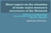 Based on a questionnaire disseminated within the ITUC-PERC Women’s Network Agnieszka Ghinararu.