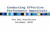 Conducting Effective Performance Appraisals Pen Bay Healthcare December 2010.
