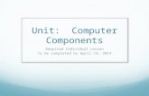 Unit: Computer Components Required Individual Lesson To be completed by April 19, 2014.