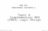 NJIT ECE 271 Dr, Serhiy Levkov Topic 8 - 1 Topic 8 Complementary MOS (CMOS) Logic Design ECE 271 Electronic Circuits I.