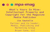 What’s Yours In Mine: Intellectual Property and Copyright For the Magazine Media Publisher Jim Sawtelle Partner and Co-leader, Media, Publishing and Marketing.