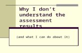 Why I don’t understand the assessment results (and what I can do about it)
