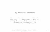 My Research Interests Nhung T. Nguyen, Ph.D. Towson University Journal of Business & Financial Affairs - Nhung T. Nguyen, Ph.D.1.