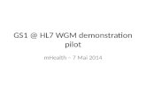 GS1 @ HL7 WGM demonstration pilot mHealth – 7 Mai 2014.