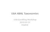 EBA XBRL Taxonomies 15th Eurofiling Workshop 2012-05-31 Madrid.