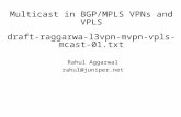 Copyright © 2004 Juniper Networks, Inc. Proprietary and Confidential 1 Multicast in BGP/MPLS VPNs and VPLS draft-raggarwa-l3vpn-mvpn-vpls-mcast-