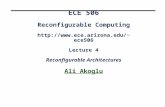 ECE 506 Reconfigurable Computing ece506 Lecture 4 Reconfigurable Architectures Ali Akoglu.