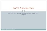 BRANCHES SUBROUTINES AND MEMORY USAGE AVR Assembler M. Neil - Microprocessor Course 1.
