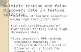 Multiple testing and false discovery rate in feature selection  Workflow of feature selection using high- throughput data  General considerations of.