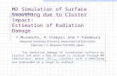 MD Simulation of Surface Smoothing due to Cluster Impact: Estimation of Radiation Damage T.Muramoto, K.Itabasi and Y.Yamamura Okayama University of Science,