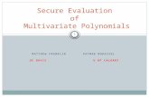 MATTHEW FRANKLIN PAYMAN MOHASSEL UC DAVIS U OF CALGARY Secure Evaluation of Multivariate Polynomials 1.