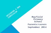 DESIGNING A NEW CURRICULUM Mayfield Primary School Parents/carers September 2014.