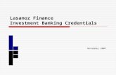 Lasanoz Finance Investment Banking Credentials November 2007.