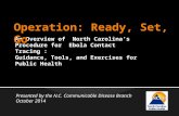 EBOLA CONTACT TRACING FOR LOCAL HEALTH DEPARTMENTS An Overview of North Carolina’s Procedure for Ebola Contact Tracing : Guidance, Tools, and Exercises.