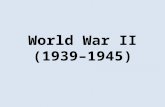 World War II (1939– 1945). Axis powers (Germany, Italy, Japan, Hungary, Romania, Bulgaria) versus Allies (U.S., Britain, France, USSR, Australia, Belgium,