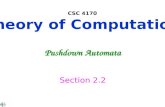 Pushdown Automata Section 2.2 CSC 4170 Theory of Computation.