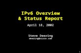 1 IPv6 Overview & Status Report April 18, 2002 Steve Deering deering@cisco.com.