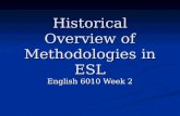 Historical Overview of Methodologies in ESL English 6010 Week 2.