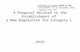 A Proposal Related to the Establishment of a New Regulation for Category L JASIC Informal document GRSP-52-09 (52nd GRSP, 11–14 December 2012, agenda item.