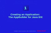 Copyright  Oracle Corporation, 1998. All rights reserved. 1 Creating an Application: The AppBuilder for Java IDE.