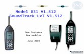 Model 831 V1.512 SoundTrack LxT V1.512 New features New modules June 2009.