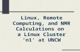Linux, Remote Computing, and NMR Calculations on a Linux Cluster ‘n1’ at UNCW.