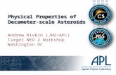 Physical Properties of Decameter-scale Asteroids Andrew Rivkin (JHU/APL) Target NEO 2 Workshop Washington DC.